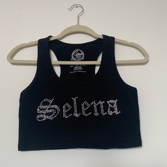 TWO FOR ONE BUNDLE- Black Selena Merch Tank top from Forever 21, Brown top Shein - Picture 8 of 10